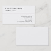 Carte de visite professionnel noir blanc classique (Devant / Derrière)