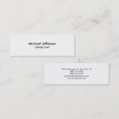 Carte de visite professionnel noir blanc mince (Devant / Derrière)