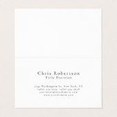 Carte De Visite Professionnel Noir Blanc Moderne Simple (Extérieur déplié)