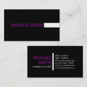 Carte De Visite Professionnel Noir clair moderne violet (Devant / Derrière)