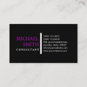 Carte De Visite Professionnel Noir clair moderne violet (Dos)