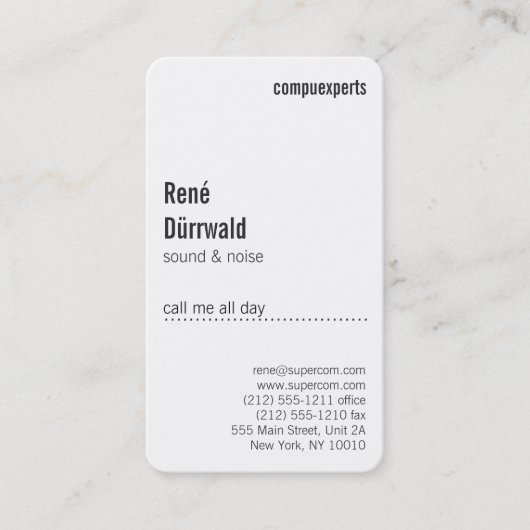 Carte De Visite Professionnel Noir et Blanc (Devant)