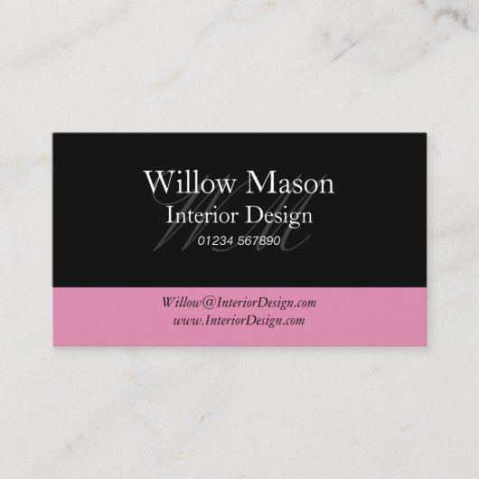 Carte de visite professionnel noir et blanc (Devant)