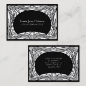 Carte De Visite Professionnel noir et blanc de Nouveau d'art (Devant / Derrière)