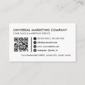 Carte De Visite Professionnel noir et blanc personnalisable (Dos)