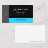 Carte de visite professionnel noir et bleu-clair (Devant / Derrière)