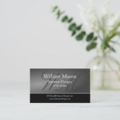 Carte de visite professionnel noir et gris (Debout devant)