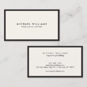 Carte de visite professionnel noir et ivoire (Devant / Derrière)