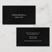 Carte de visite professionnel noir gris clair (Devant / Derrière)