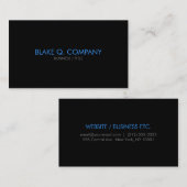 Carte de visite professionnel noir minimal (Devant / Derrière)