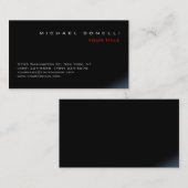 Carte de visite professionnel noir moderne (Devant / Derrière)