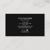Carte De Visite Professionnel Noir Moderne (Dos)