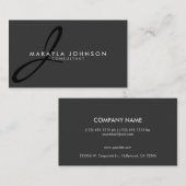 Carte De Visite Professionnel noir moderne et élégant de (Devant / Derrière)