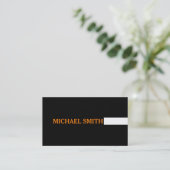 Carte De Visite Professionnel Noir moderne Orange (Debout devant)