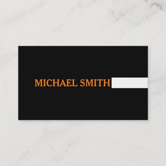 Carte De Visite Professionnel Noir moderne Orange (Devant)