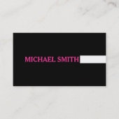 Carte De Visite Professionnel noir moderne rose chaud (Devant)