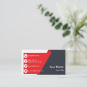 Carte De Visite Professionnel noir rouge (Debout devant)