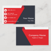 Carte De Visite Professionnel noir rouge (Devant / Derrière)