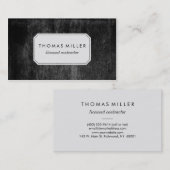 Carte De Visite Professionnel noir rustique (Devant / Derrière)