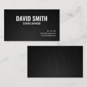 Carte De Visite Professionnel Noir Simple Métallique (Devant / Derrière)