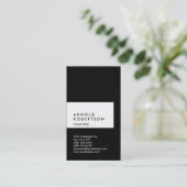 Carte de visite professionnel noir vertical (Debout devant)