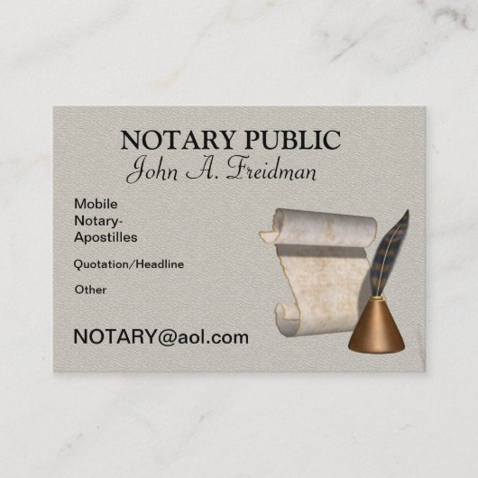 Carte de visite PROFESSIONNEL NOTAIRE PUBLIC (Devant)