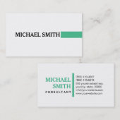Carte De Visite Professionnel Océan Vert Moderne Blanc clair (Devant / Derrière)