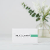 Carte De Visite Professionnel Océan Vert Moderne Blanc clair (Debout devant)