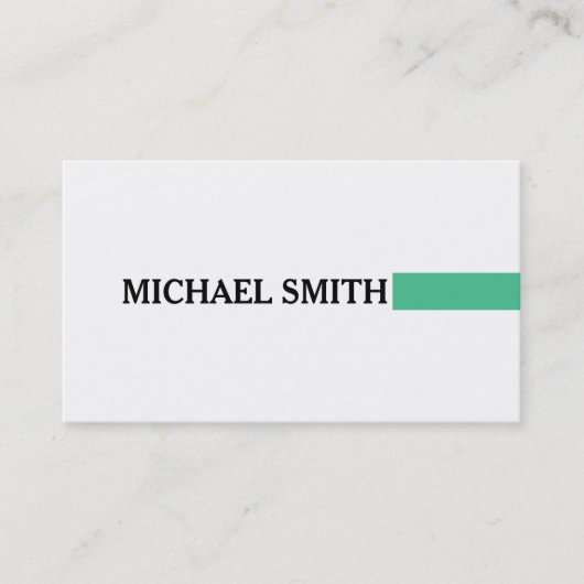 Carte De Visite Professionnel Océan Vert Moderne Blanc clair (Devant)
