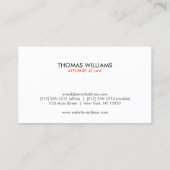 CARTE DE VISITE professionnel ORANGE CARRÉ MODERNE (Dos)