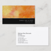 Carte de visite professionnel Orange Hue Watercolo (Devant / Derrière)