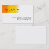 Carte de visite professionnel orange jaune blanc (Devant / Derrière)