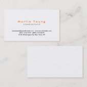 Carte de visite professionnel Orange White Modern (Devant / Derrière)