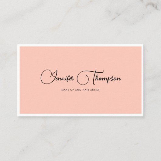 Carte De Visite Professionnel Pale Orange Script QR Code (Devant)