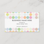 Carte De Visite Professionnel Pastel Polka coloré (Dos)