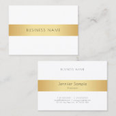 Carte De Visite Professionnel Personnalisé Moderne Élégant Or (Devant / Derrière)