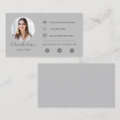Carte de visite professionnel Photo Grey Silver (Devant / Derrière)