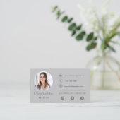 Carte de visite professionnel Photo Grey Silver (Debout devant)