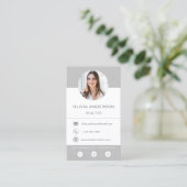 Carte de visite professionnel Photo Grey Silver (Debout devant)