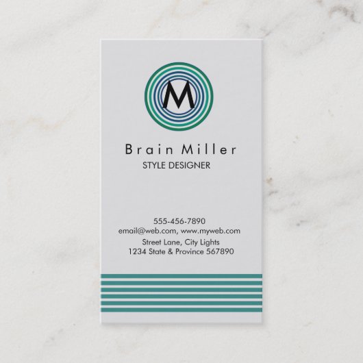 Carte De Visite Professionnel Plain Élégant Moderne Simple (Devant)