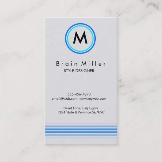 Carte De Visite Professionnel Plain Élégant Moderne Simple (Devant)