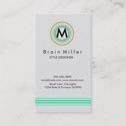 Carte De Visite Professionnel Plain Élégant Moderne Simple (Devant)