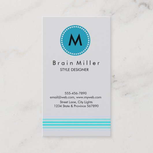 Carte De Visite Professionnel Plain Élégant Moderne Simple (Devant)