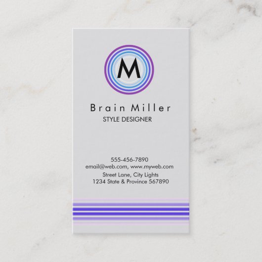 Carte De Visite Professionnel Plain Élégant Moderne Simple (Devant)