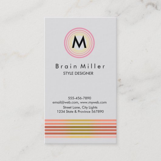 Carte De Visite Professionnel Plain Élégant Moderne Simple (Devant)