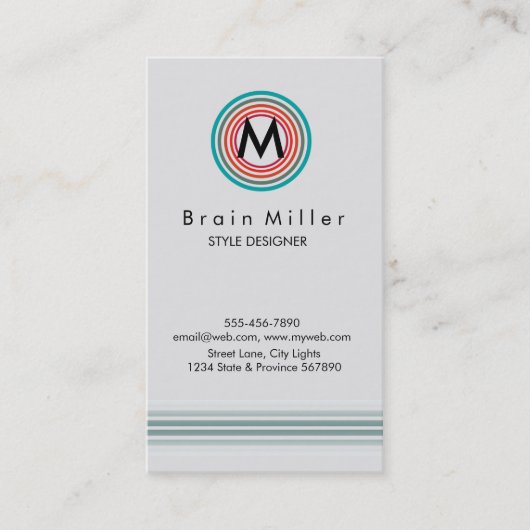 Carte De Visite Professionnel Plain Élégant Moderne Simple (Devant)