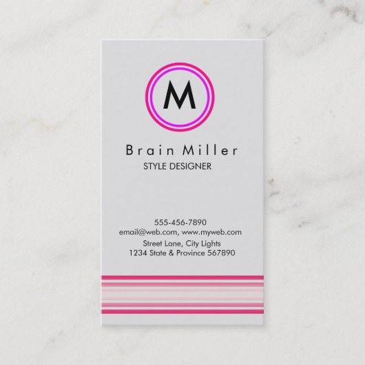 Carte De Visite Professionnel Plain Élégant Moderne Simple (Devant)