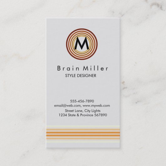 Carte De Visite Professionnel Plain Élégant Moderne Simple (Devant)