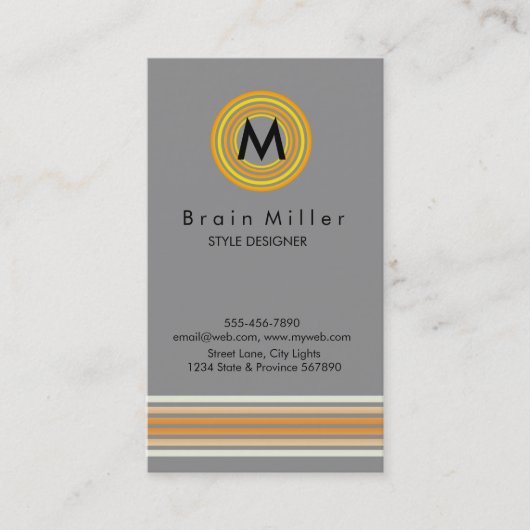 Carte De Visite Professionnel Plain Élégant Moderne Simple (Devant)