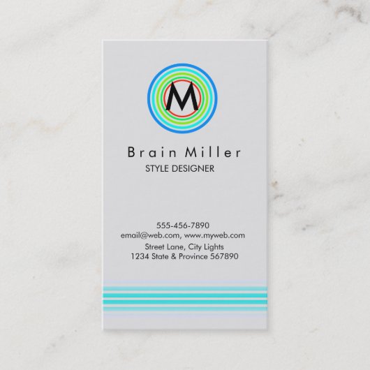 Carte De Visite Professionnel Plain Élégant Moderne Simple (Devant)